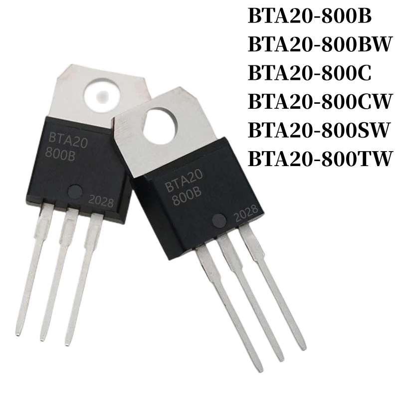 

10~500Pcs BTA20-800B BTA20-800BW BTA20-800C BTA20-800CW BTA20-800SW BTA20-800TW DIP Triac TO-220 20A/800V Thyristor Large Chip