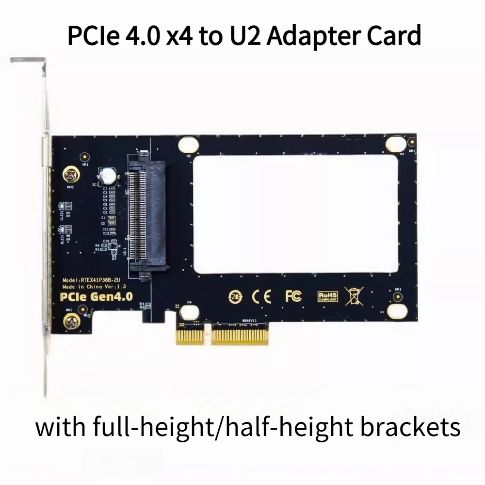 Фото Карта-адаптер PCIe 4.0 X4 для U.2, GEN4, для твердотельных накопителей U.2 SFF-8639, карта расширения SSD SFF8693, райзер-карта №2