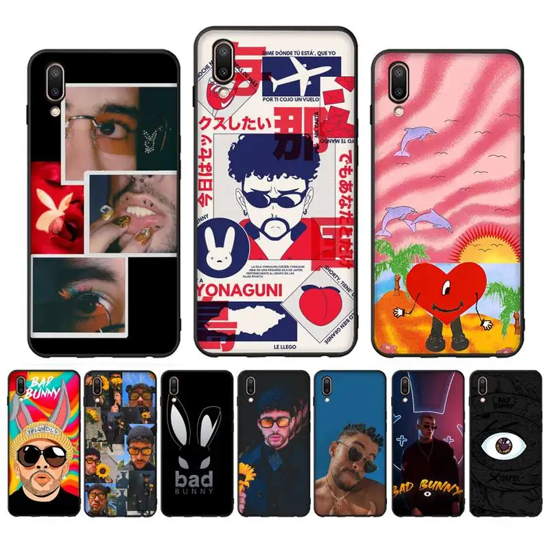 

Bad Bunny Phone Case for Vivo Y91C Y11 17 19 17 67 81 Oppo A9 2020 Realme c3