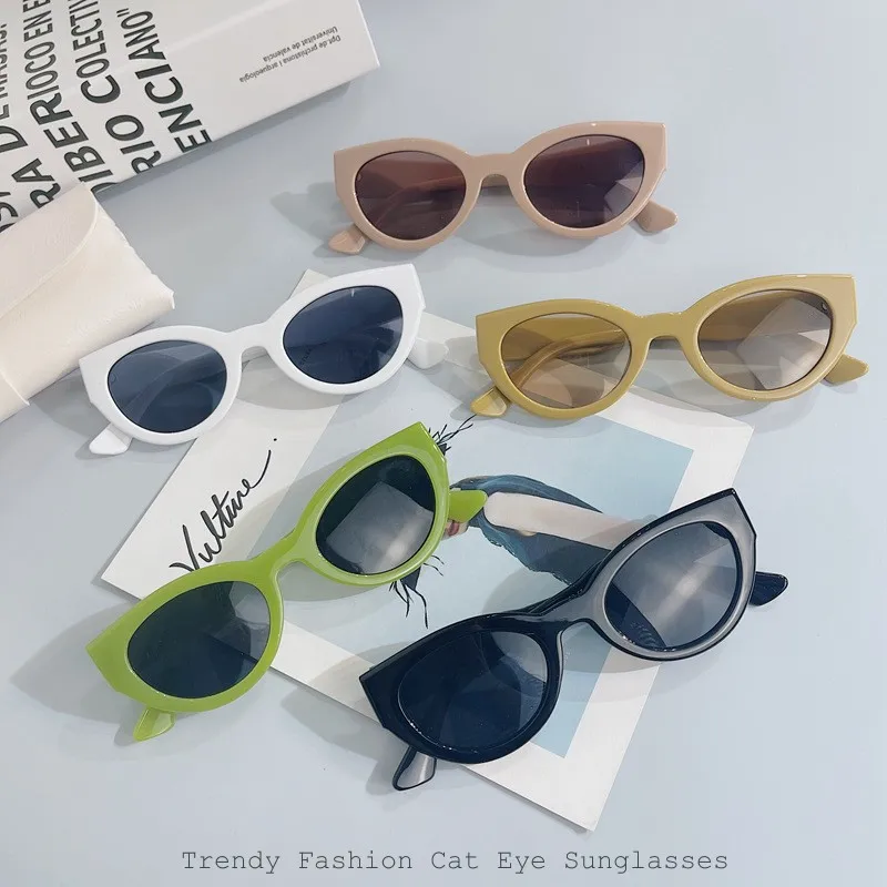 

Модные круглые солнцезащитные очки для мужчин и женщин, новые трендовые Простые солнцезащитные очки «кошачий глаз», солнцезащитные очки унисекс с защитой от ультрафиолета, очки для искусственных очков