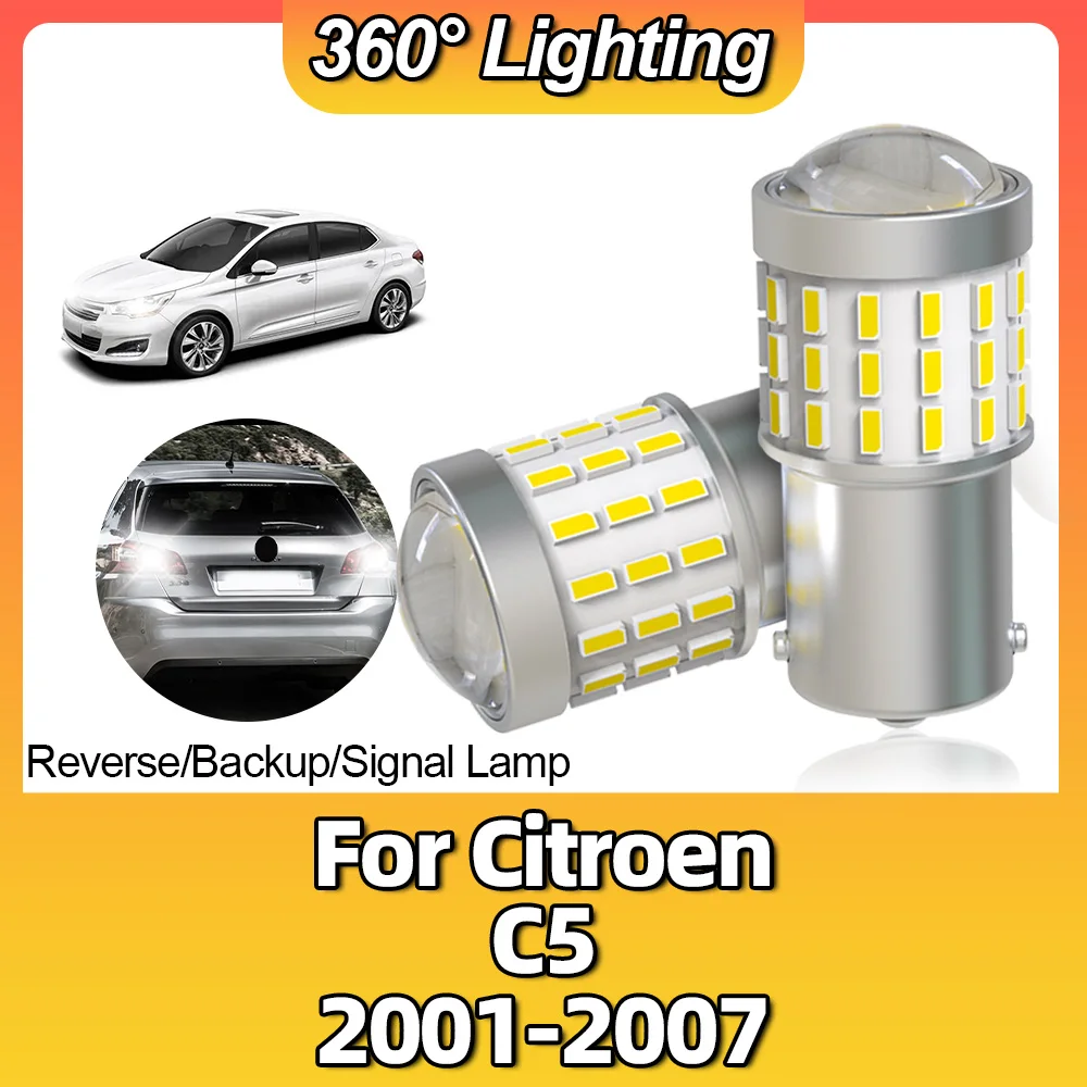 2 шт. Автомобильные светодиодные лампы Canbus 1156 для Citroen C5 3014 2001 2002 2003 2004 2005 2006