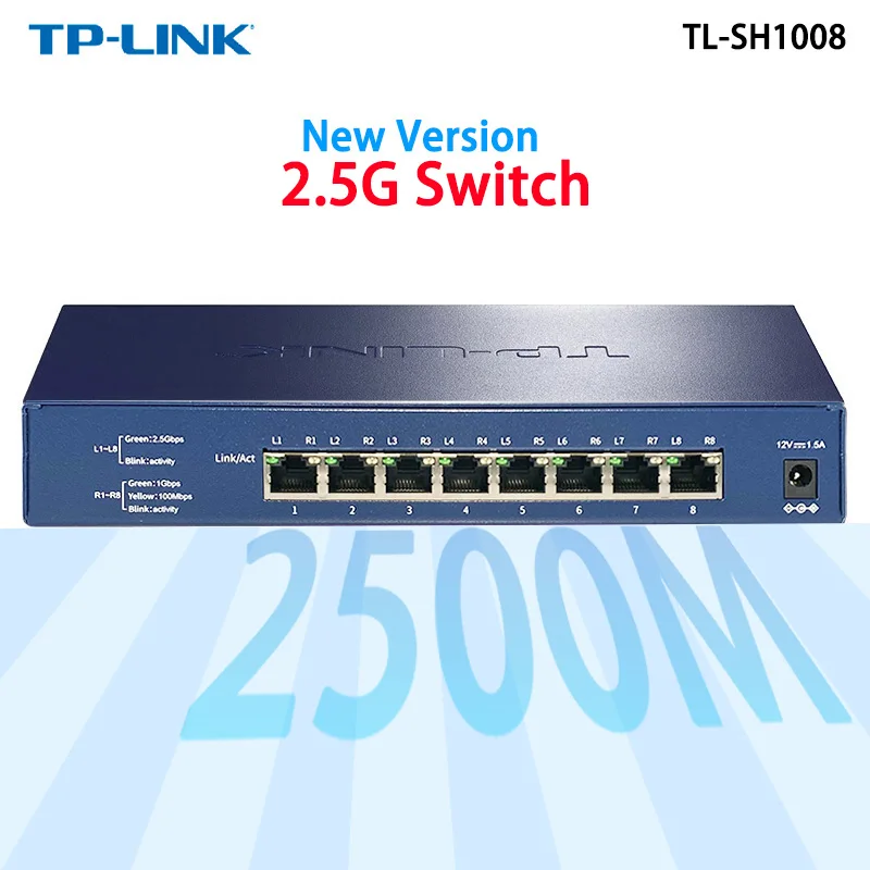 Tp-link network switch 2.5g switch ethernet 8-port 2500mbps 2.5gbps switch RJ45 switch TL-SH1008  Plug and play