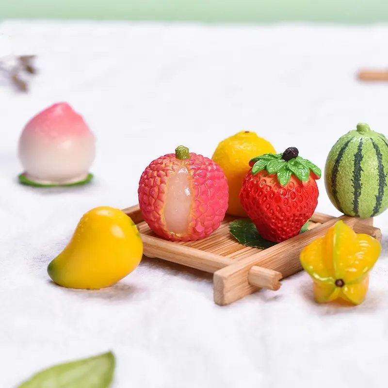 

1pcs/Simulated fruit micro landscape table decoration watermelon strawberry lemon peach Hami melon party Christmas decoration