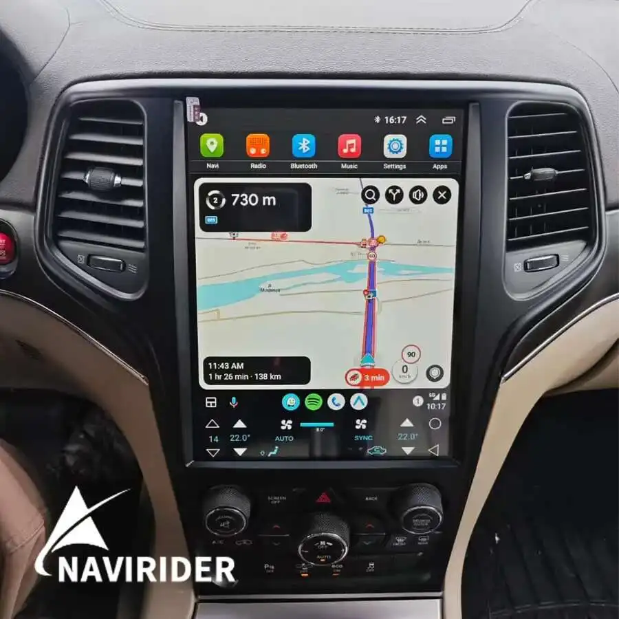 

NaviRider 2 Din Android 14 для Jeep Grand Cherokee 2013-2018 12,8-дюймовый автомобильный мультимедийный видеоплеер GPS вертикальный экран Tesla