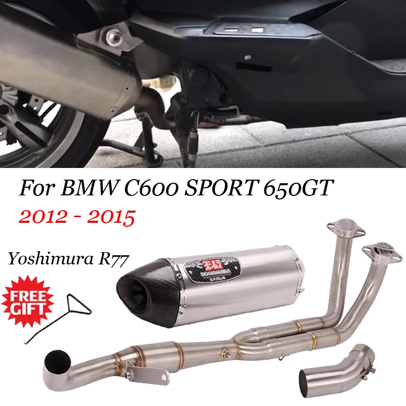 

Slip On For BMW C600 SPORT 650GT 2012 2013 2014 2015 Motorcycle Exhaust Yoshimura R77 Escape Moto Modified With Catalyst