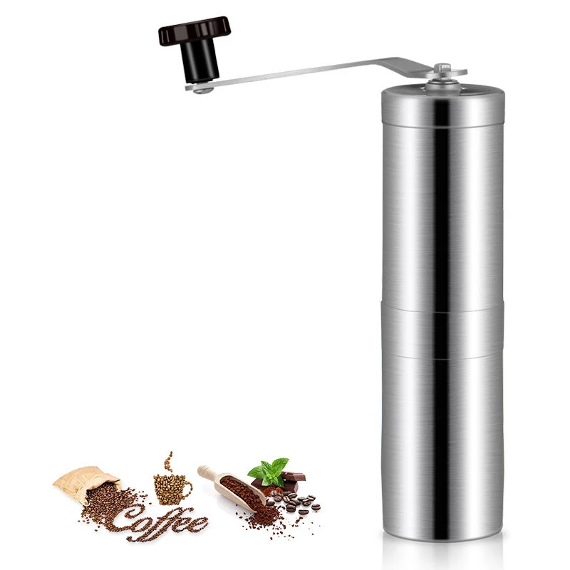 

Stainless Steel Silver Coffee Grinder Mini Hand Manual Handmade Coffee Bean Burr Grinders Mill Kitchen Tool Crocus Grinders