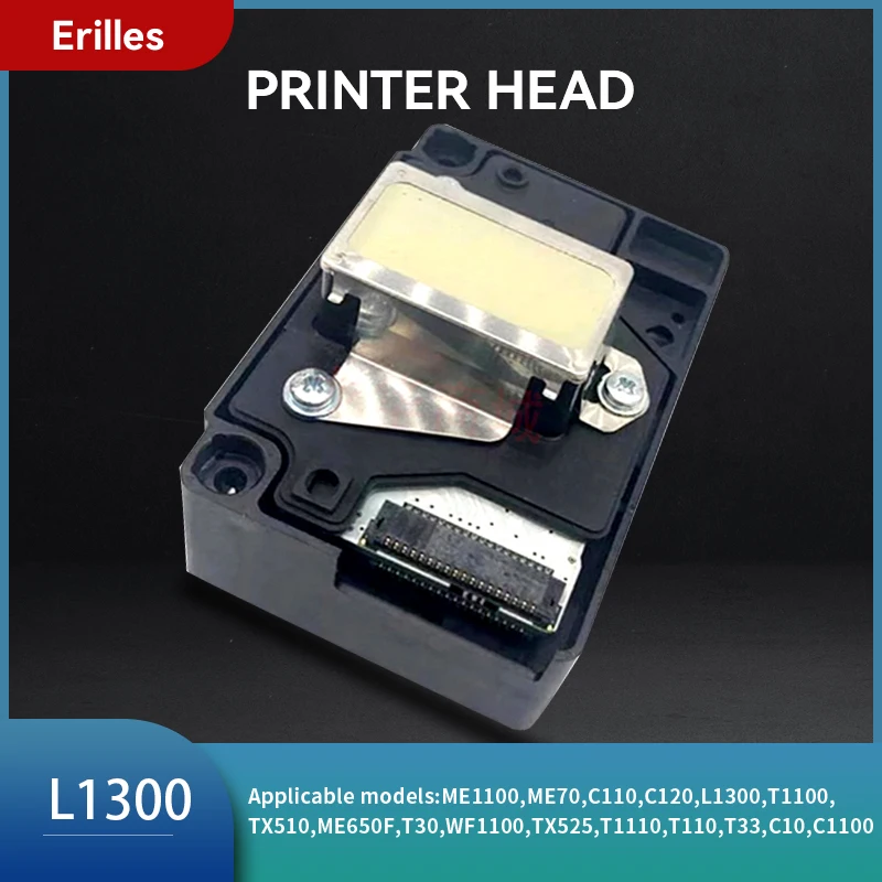 

Printer Head L1300 Print Head for Epson ME1100 ME70 C110 C120 L1300 T1100 TX510 ME650F T30 WF1100 TX525 T1110 T110 T33 C10 C1100