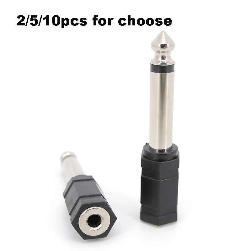 

2/5/10 шт. 6,35 мм 1/4 "моно штекер на 1/8 "3,5 мм стерео разъем женский аудио конвертер адаптер для наушников микрофон R23