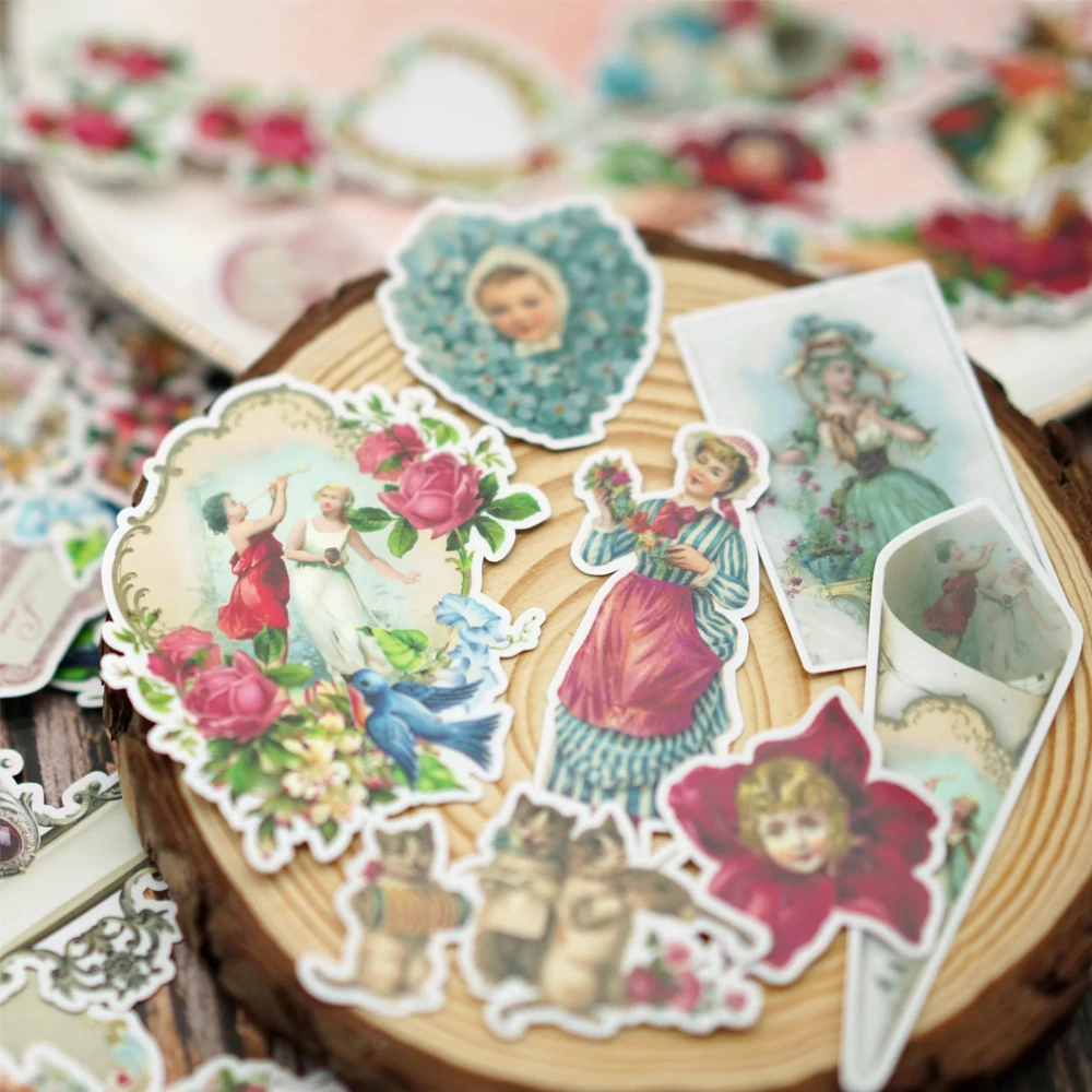 

Набор из 46 винтажных стикеров в стиле ретро, самоклеящиеся наклейки для руководства, ноутбука, Детской бутылки с водой, украшение для рукоделия