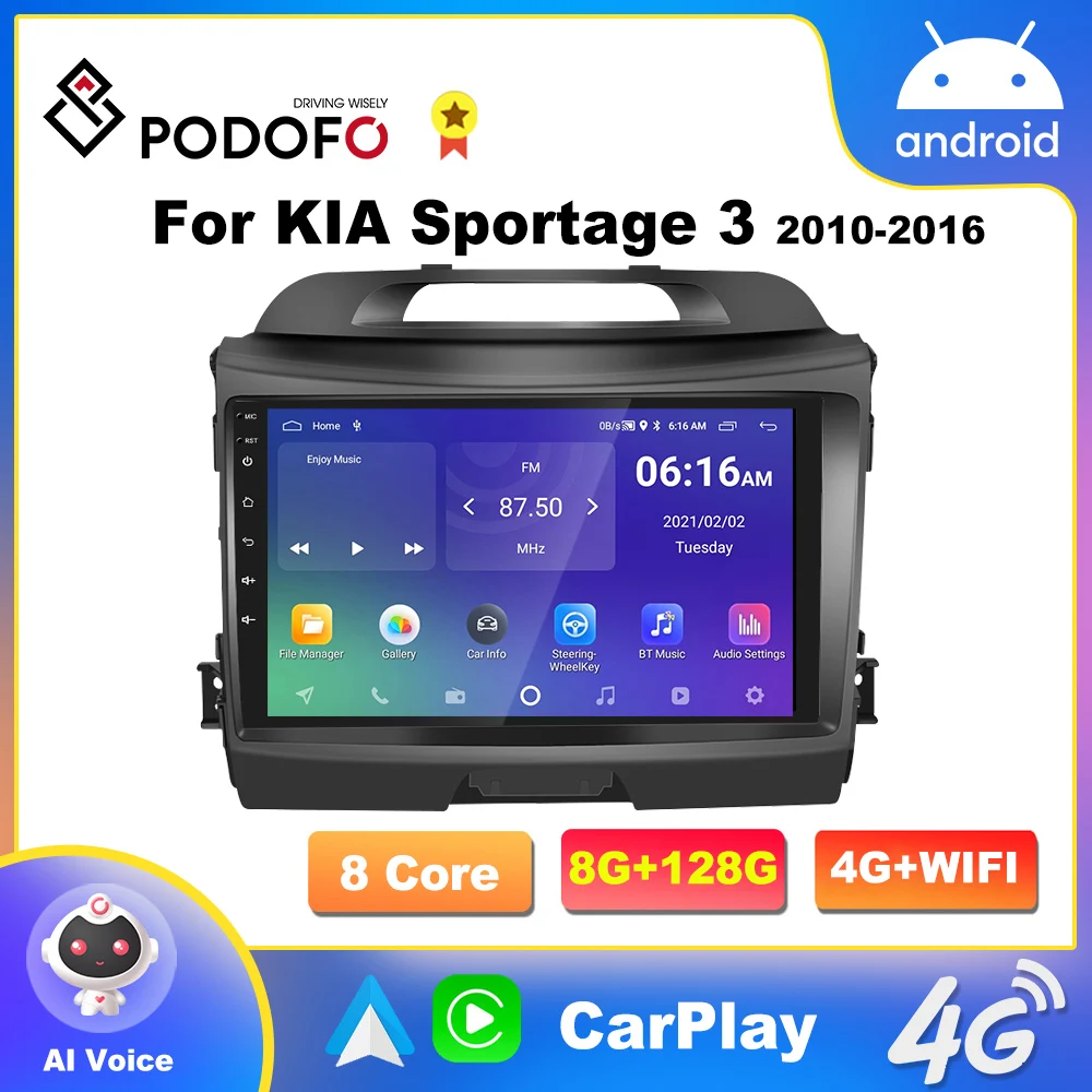 Автомагнитола 2DIN для KIA Sportage 3 2010-2016 4G Wi-Fi GPS |
