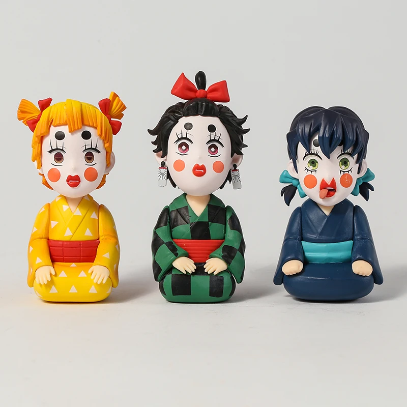 

Demon Slayer Kamado Tanjirou Zenitsu Agatsuma Hashibira Inosuke Assemble Change Face Action Figure Doll Toy Gift