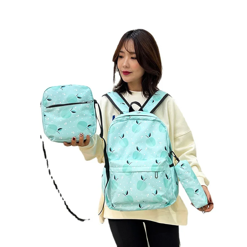 Школьные ранцы с принтом фруктов, рюкзаки 3 шт./комплект, модный детский рюкзак для девочек, сумка для книг, студенческий портфель