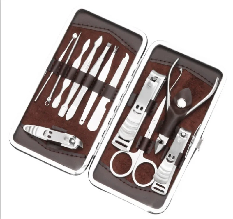 

12pcs Manicure Set Pedicure Scissor Tweezer Ear pick Utility Nail Clipper Kit,Stainless Steel Nail Care Tool 100sets
