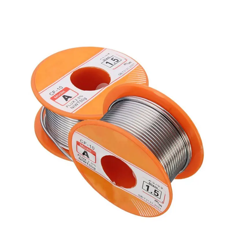 

5Pcs 50g 0.5mm 63/37 Tin Lead FLUX 2.0% Tin Wire Melt Rosin Core Solder Soldering Welding Wire Reel Roll Welding Supplies