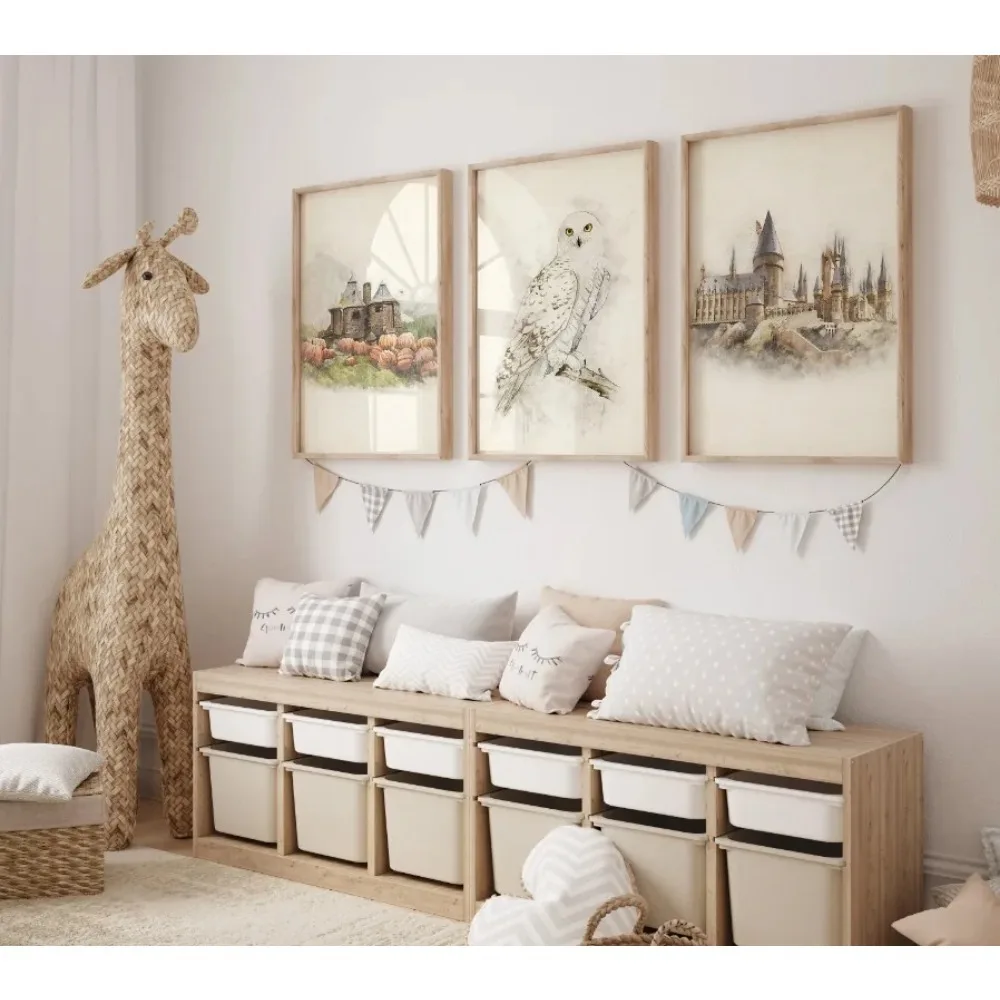 Волшебный Постер С Совой Хогвартс-школьный Замок Дом В Виде Тыквы Холст Картина