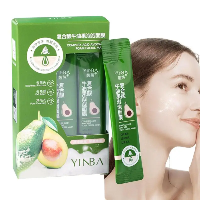 

Пузырьковая Очищающая глина для глубокого очищения пор, контроль жирности авокадо, увлажняющее средство для удаления черных точек, глина для удаления черных точек