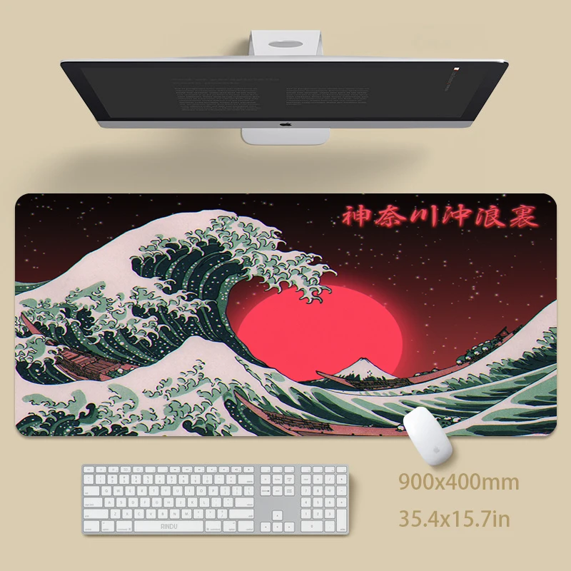 

Wave Art Mouse Pad Gaming Mousepad Gamer Mouse Mat Keyboard Mat Desk Pad Carpet Mousepads XXL 900x400 For Computer Laptop Pad