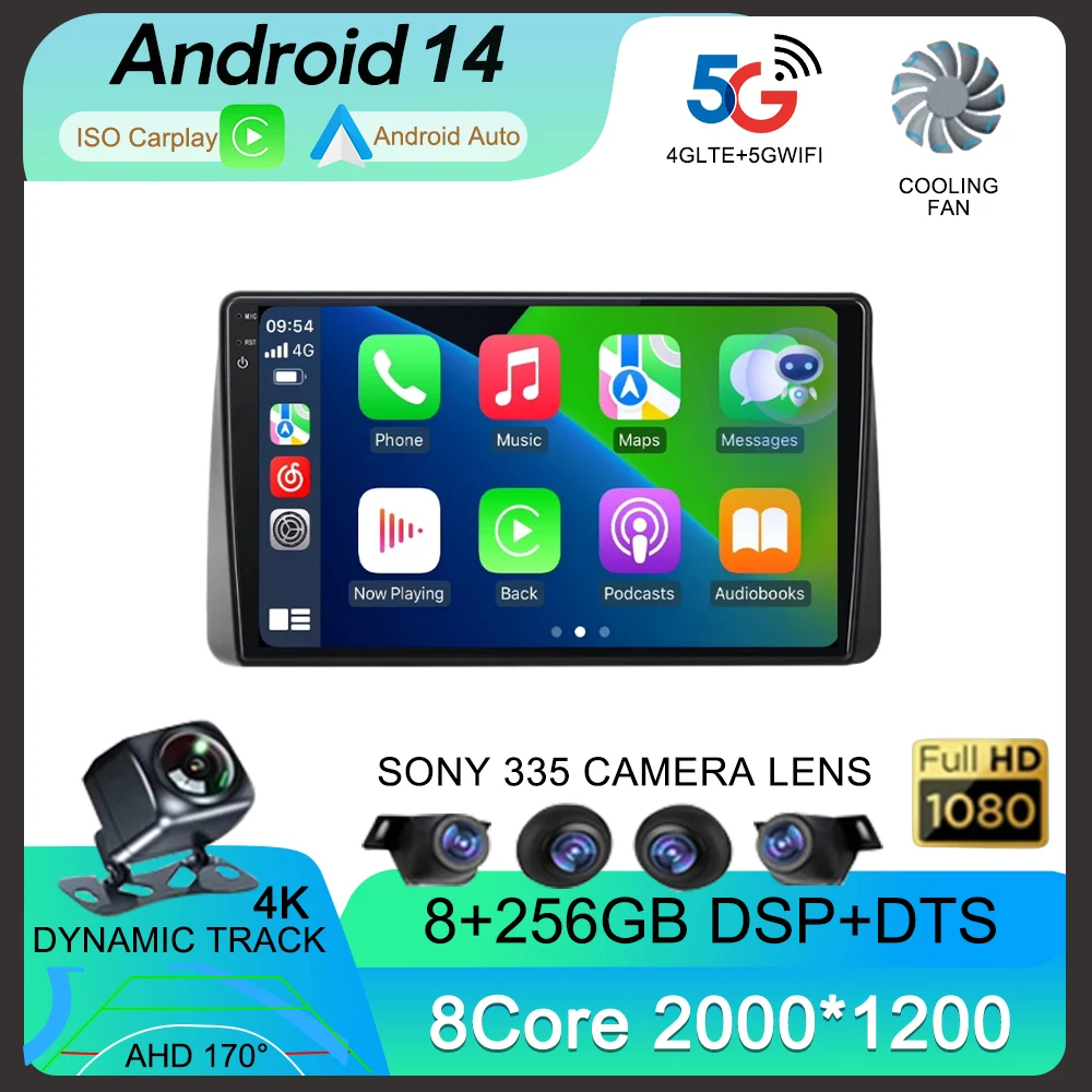 Android 14 для Chrysler Grand Voyager 5 2011-2015 Dodge Caravan 2008-2020 Автомобильный радиоплеер