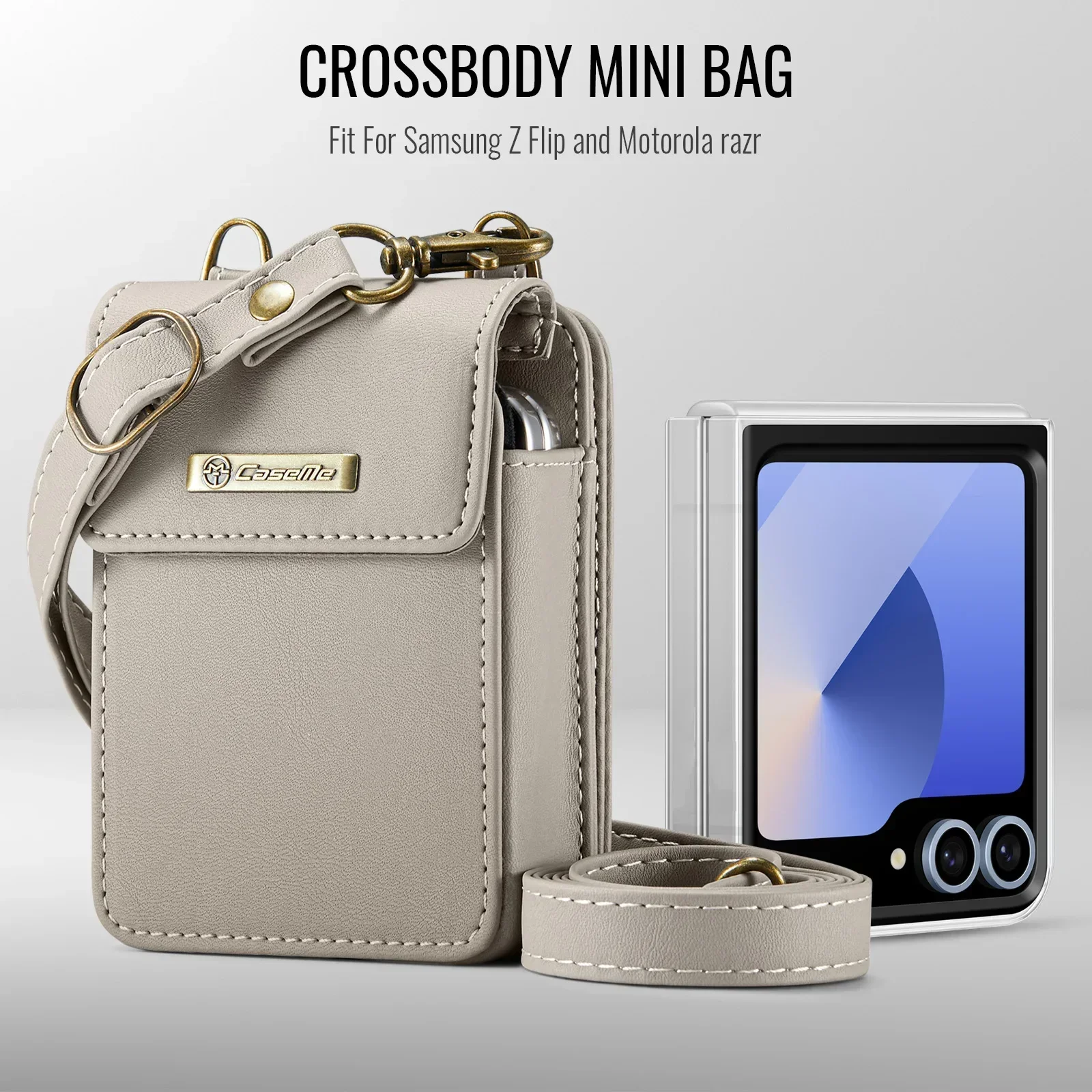 Чехол-книжка с ремешком через плечо для Samsung Galaxy Z 6 Flip5/4/3/2/1