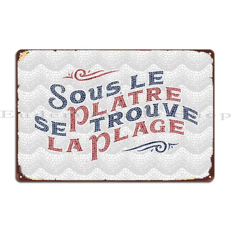 

La Plage Metal Sign Pub Home Bar Cave Character Living Room Tin Sign Poster