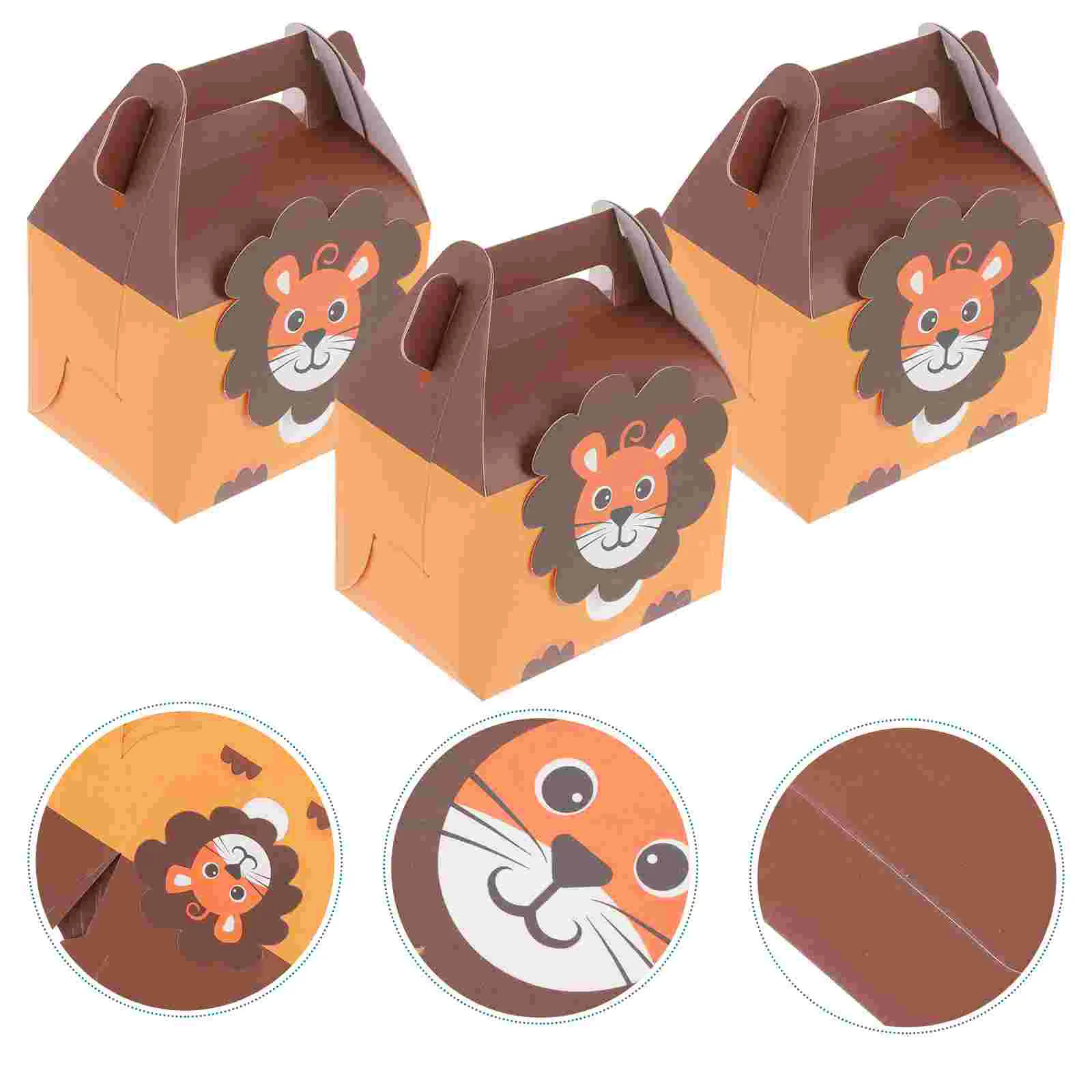 

10PCS Cartoon Candy Case Cookie Box Portable Case Animal Pattern Candy Box