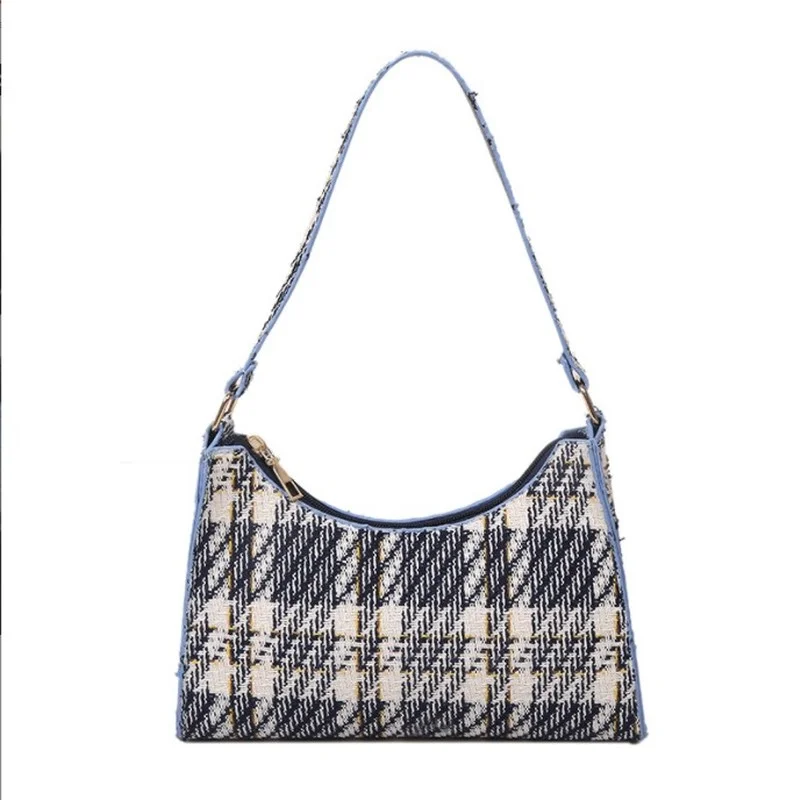 

2022 new popular contrast color plaid bag women's bag trendy simple and fashionable shoulder bag all-match messenger handbags