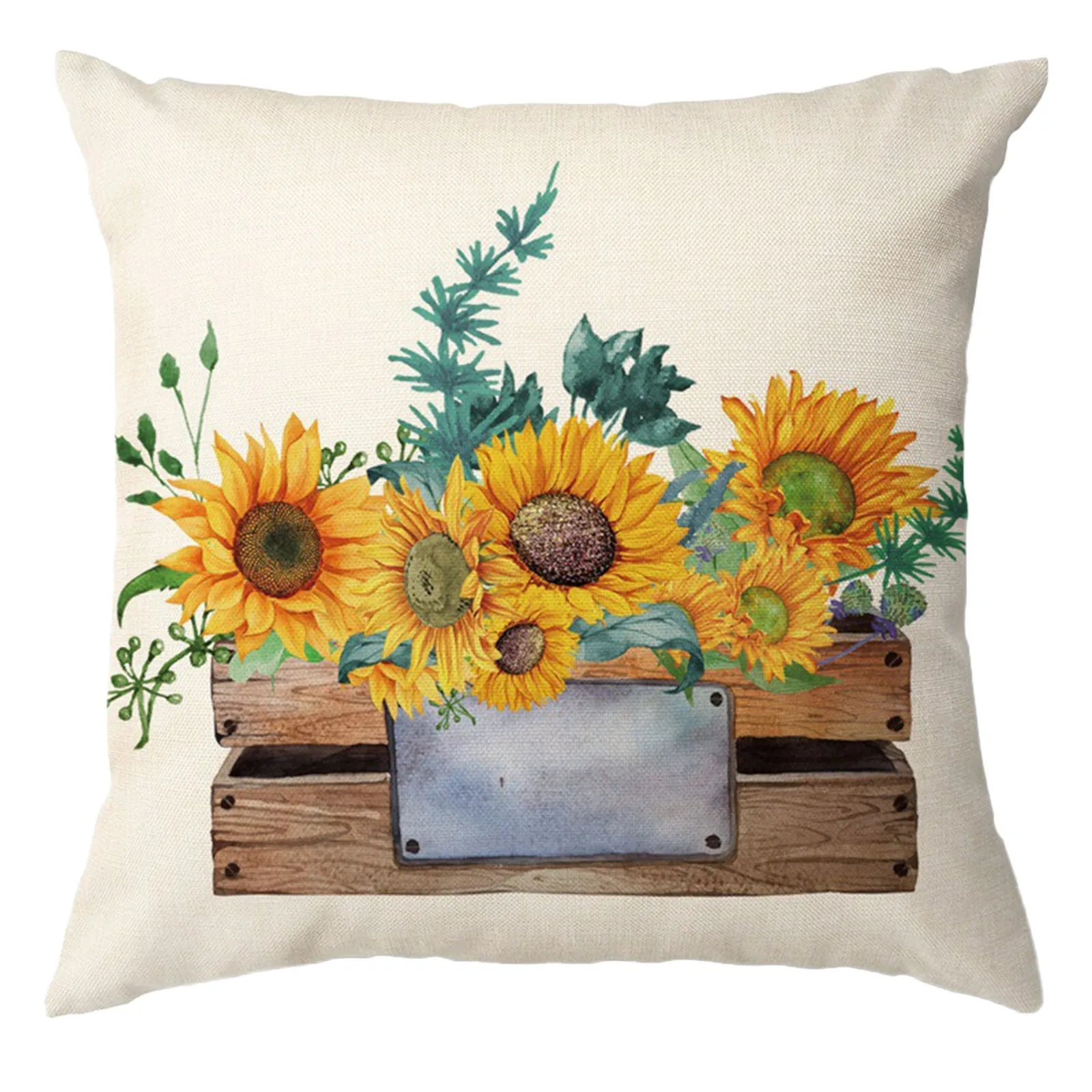 

Льняная Подушка на молнии с цифровым принтом, 15,7 дюйма