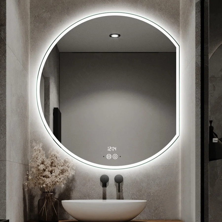 

Fogless Modern Mirror Light Smart Bathroom Touch Control Bedroom Dressing Table Mirror Round Shaving Espejos Pared Wall Decor