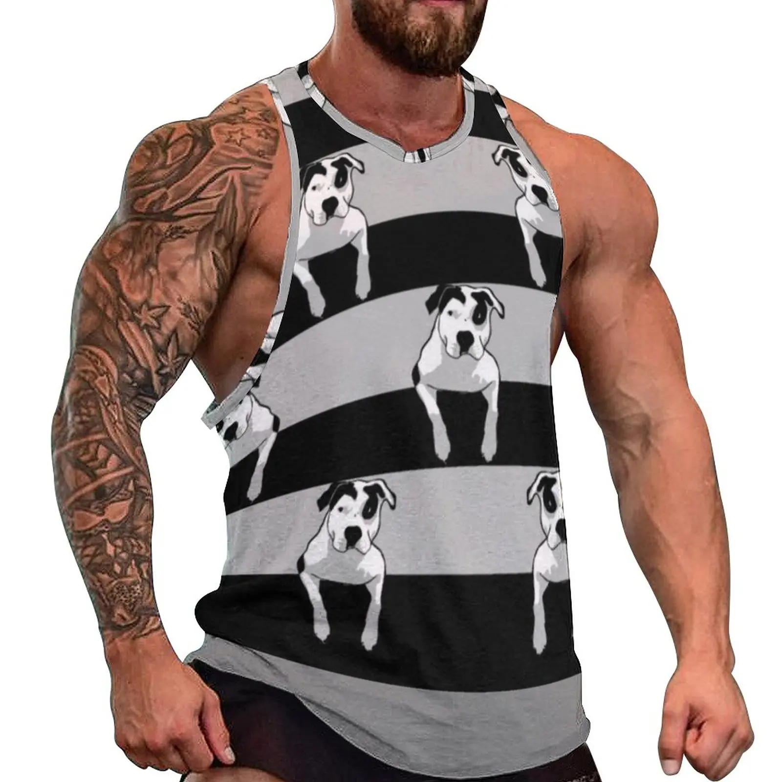 

Футболка мужская оверсайз без рукавов, с принтом собаки