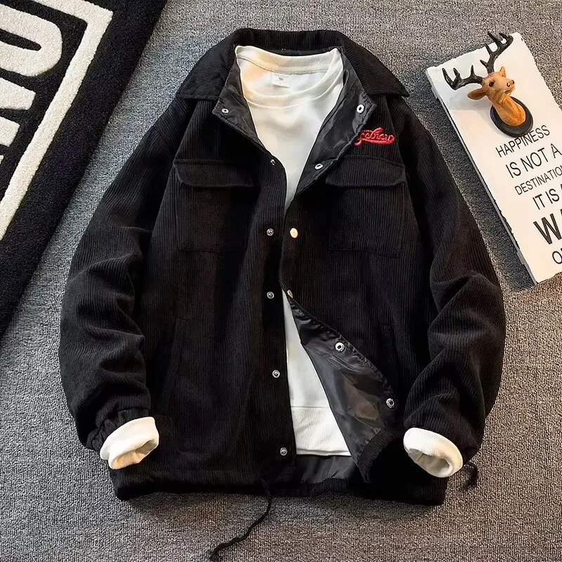 Новый стиль американская вельветовая куртка для мужчин свободный крой