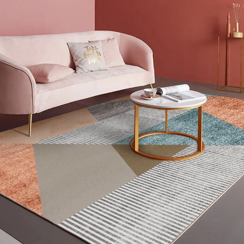 Милый розовый большой ковер для гостиной девочек современный простой креативный