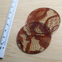 4pcs acetate charms 45x2 3mm brown round geometric cellulose pendant earrings findings jewelry making