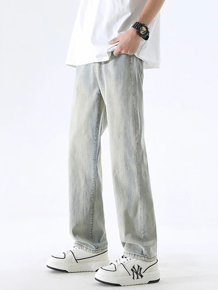 Men's Loose Jeans High Street Vibe Trend Brand American Teen Casual Pants Baggy Wide Leg Pants Y2k Jeans Brand Men's Clothing