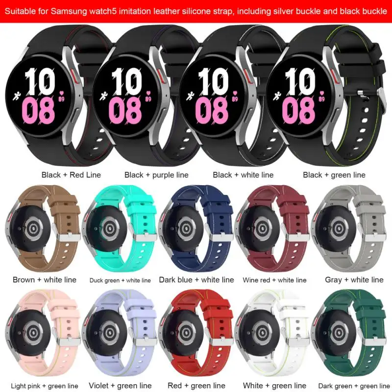 

Multi-color Replacement Strap Soft Silicone Watchband Personalize Light For Samsung Galaxy Watch 4 Classic Smartwatch Strap