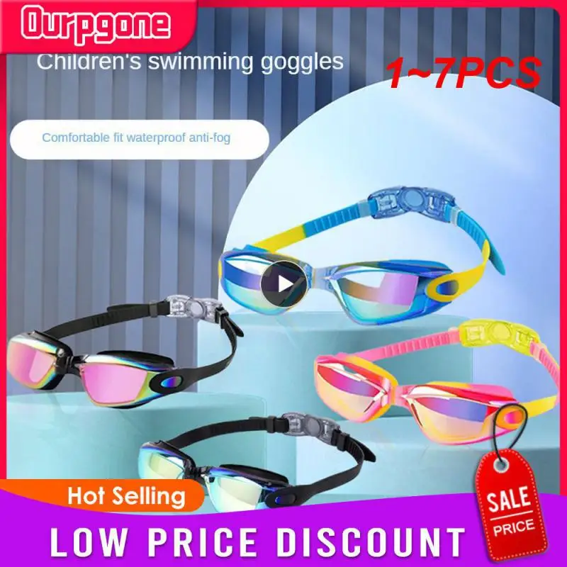 

1~7PCS Professional Colorful Children Silicone Swimming Goggles Anti Fog UV Swimming Glasses Waterproof Silicone Swim Eyewear
