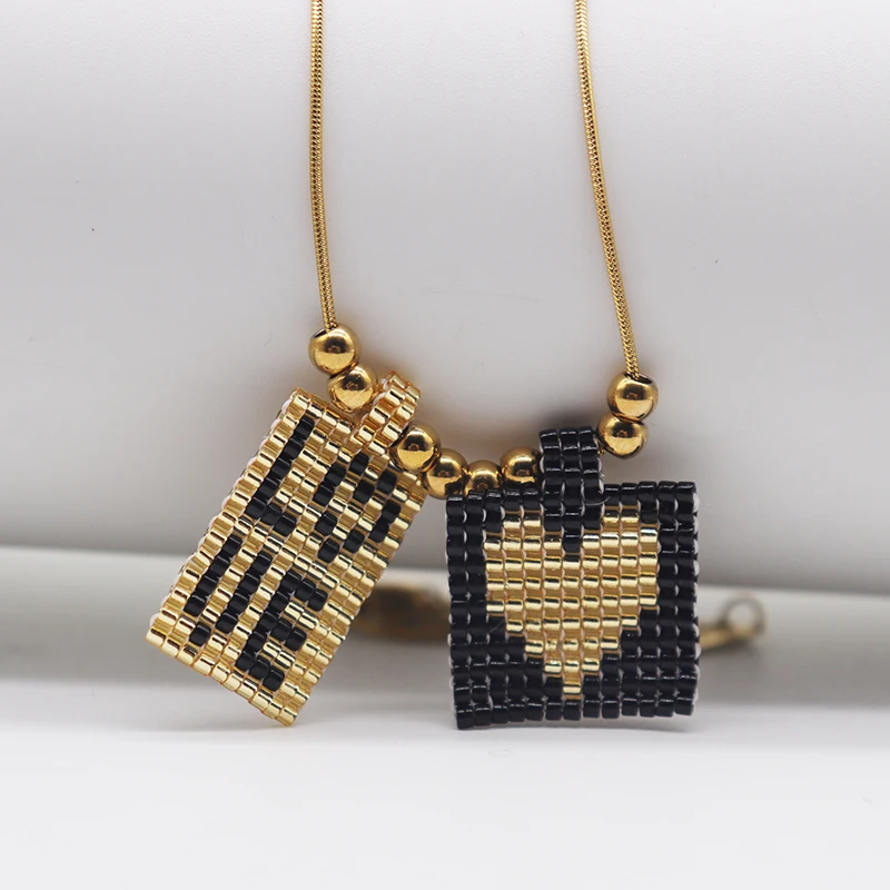 ZHONGVI изысканное ожерелье для влюбленных пар женщин Миюки ручной работы с бисером