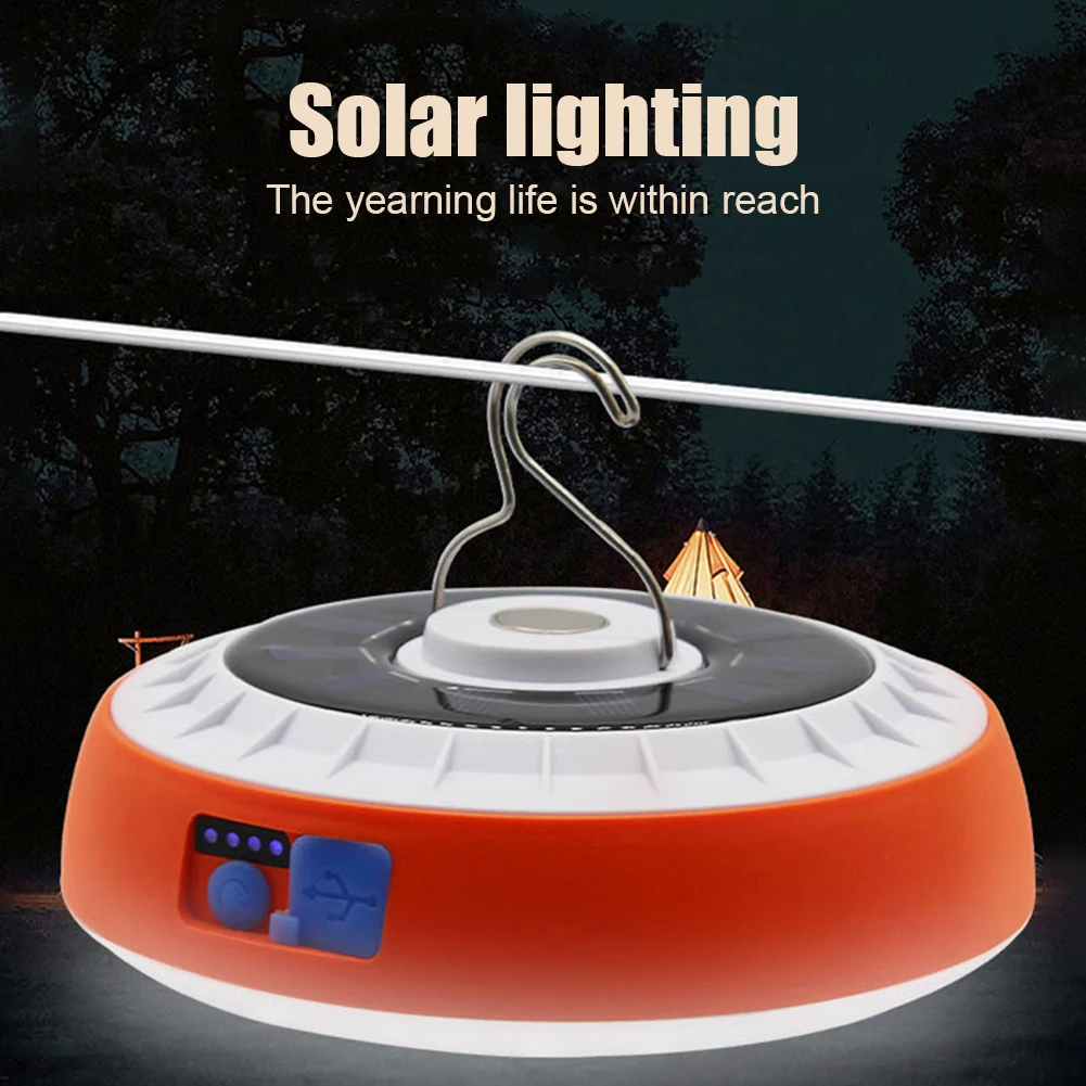 

Многофункциональная СВЕТОДИОДНАЯ лампа для кемпинга, ночник на солнечной батарее с дистанционным управлением и зарядкой от USB для экстренн...