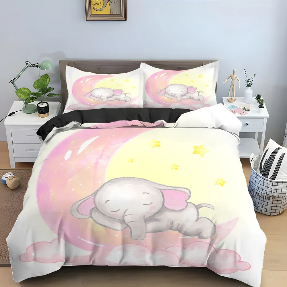 

Lovely Elephant Pattern Multiple Color Duvet Cover Set Bed Pillowcases Multi Size
