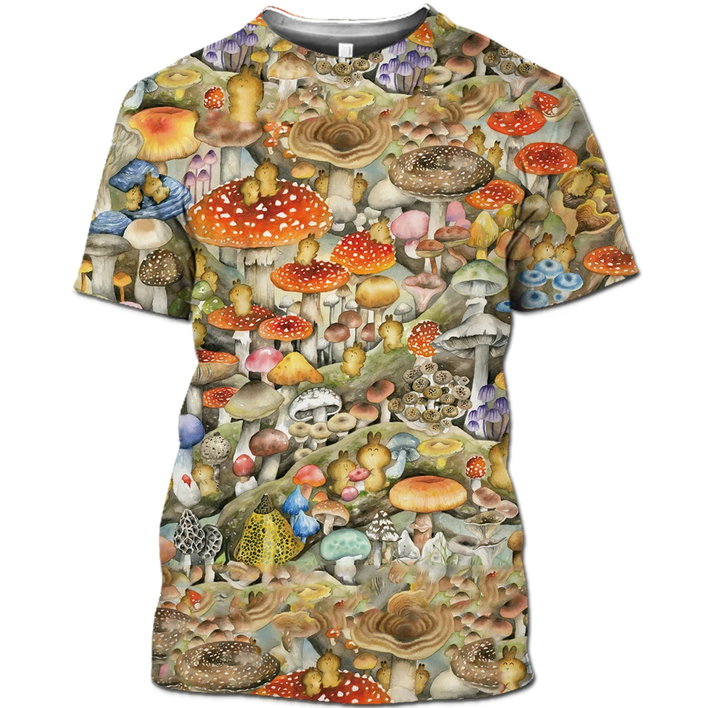 Топ Мамба футболка с 3D рисунком грибов футболки аниме едой диких грибков женская
