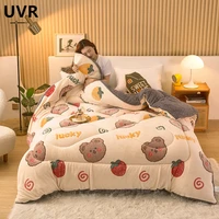 uvr lamb velvet thickening and increasing winter warmth close fitting quilt three dimensional quilting soft snowflake quilt core