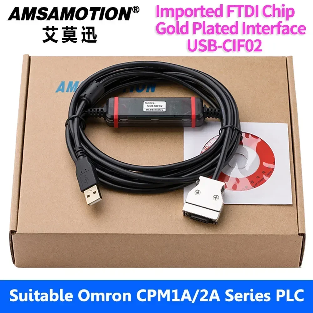 Фото Кабель для загрузки USB-CIF02, подходящий для серии Omron CPM1A/2A, кабель для программирования ПЛК, обновленный USB-порт CQM1-CIF02 №3