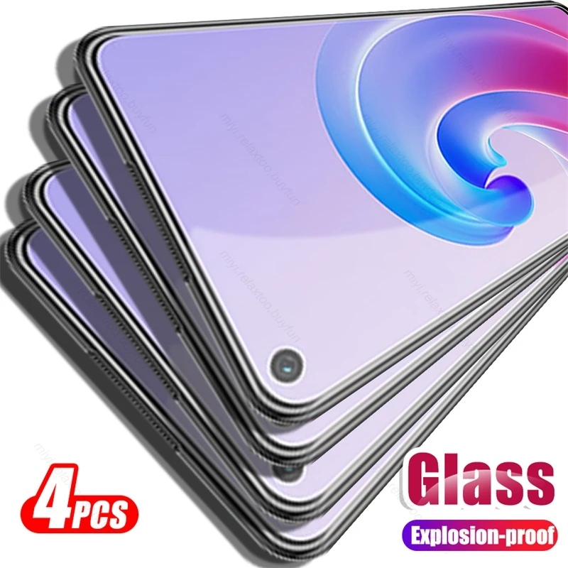 

4PCS Full Cover Tempered Glass For OPPO A96 4G 2022 9H Screen Protector Explosion-proof HD Film On Orro Appo A96 A 96 96A 6.59"