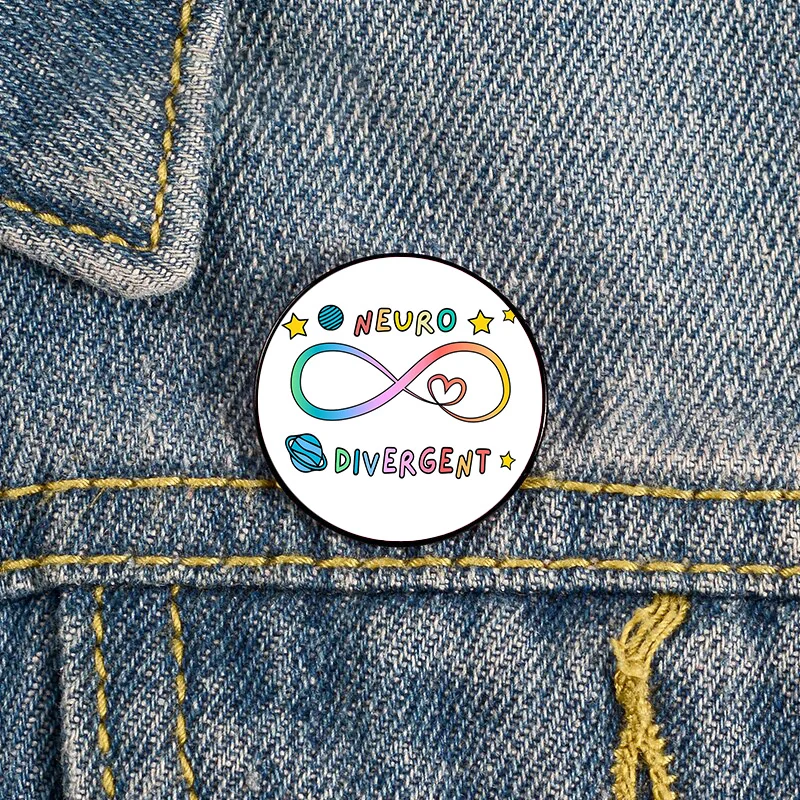 

Neurodivergent Autism Pin Custom vintage Brooches Shirt Lapel teacher Bag Cute Badge Cartoon pins for Lover Girl Friends