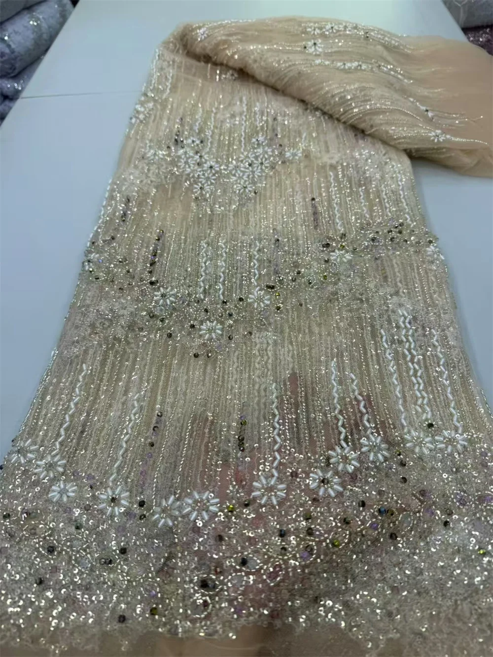 Золотая африканская кружевная ткань с блестками 5 ярдов высокое качество