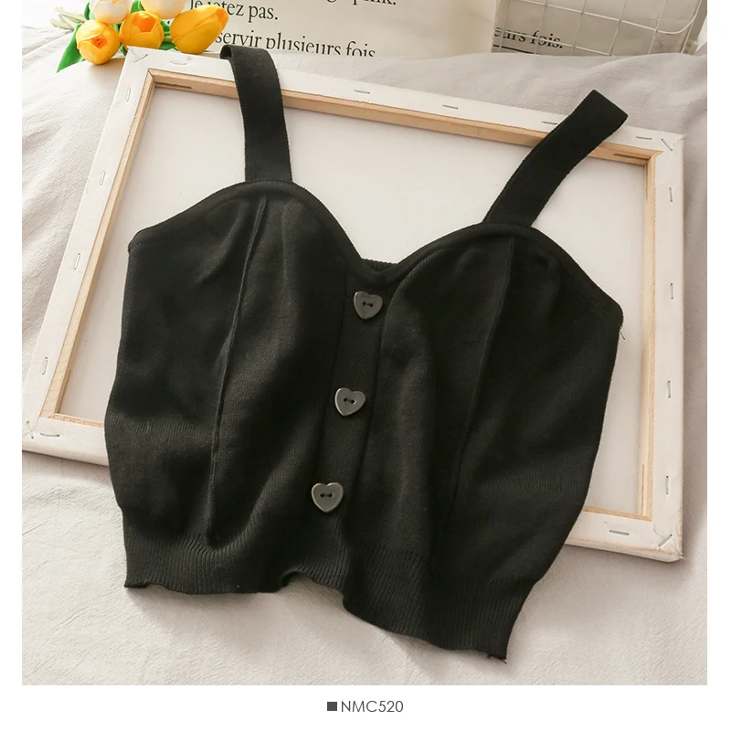 Женский стиль, милый женский летний топ на пуговицах с V-образным вырезом, без рукавов, 2021 Женский стиль, милый женский летний топ на пуговицах с V-образным вырезом, без рукавов, 2021