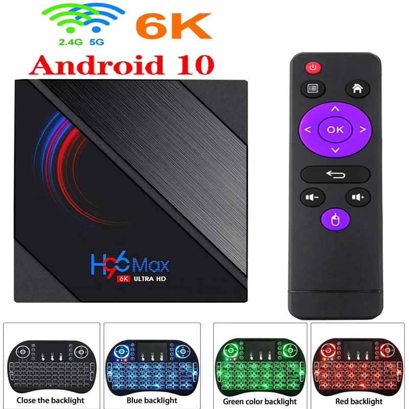 

Новинка 2021, оригинальная ТВ-приставка H96 Max H616 Smart TV HD 6K, ТВ-приставка, голосовой помощник PKT95 X96 Max Plus для Android 10,0