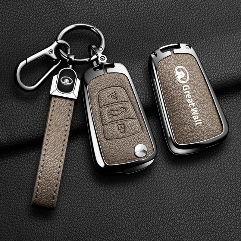 Кожаный чехол для ключей с дистанционным управлением из цинкового сплава Great Wall