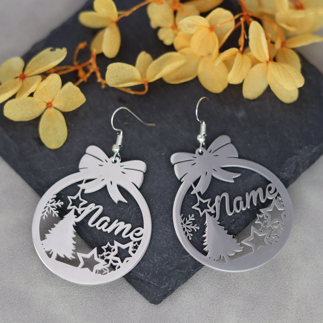 Нержавеющая сталь персонализированное имя висячие серьги женские ювелирные