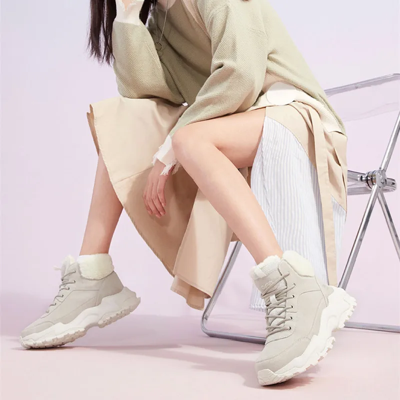 Женские высокие кроссовки Golden Camel теплые с бархатной подкладкой повседневная