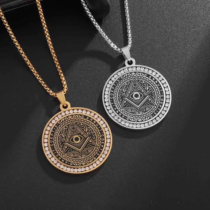 Классическая винтажная подвеска с треугольным глазом из искусственного циркона